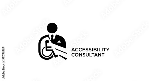 Accessibility Consultant Icon with Wheelchair User and Text
