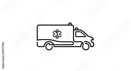 Ambulance Icon, Emergency Medical Vehicle, Healthcare Transport, Vector Art
