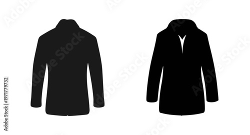 Two black jackets with and without a zipper
