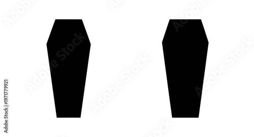 Two black coffins for design and decoration purposes
