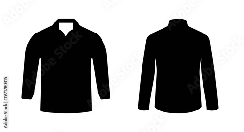 Black long sleeve shirt with collar and turtleneck