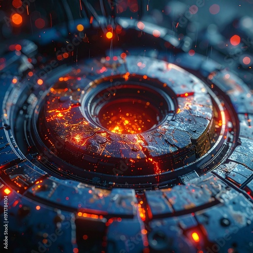 Robotic Iris Showing Exposed Wires and Flickering Lights