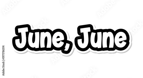 June month name text bubble.