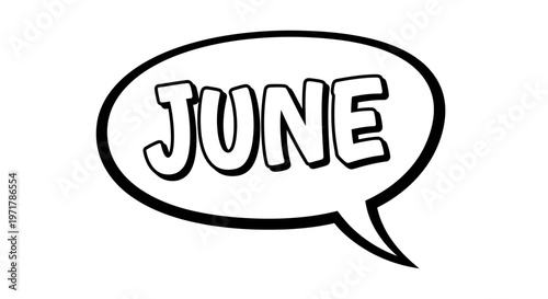 Speech bubble with June text.
