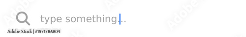 Search bar user interface element with blinking cursor and placeholder text for digital applications