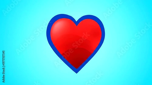 Red heart on blue background symbol.