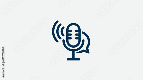 Podcast Microphone And Speech Bubble Icon