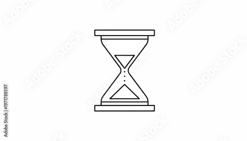 Hourglass Icon, Time Passing Symbol, Countdown Timer, Vintage Sand Clock Outline