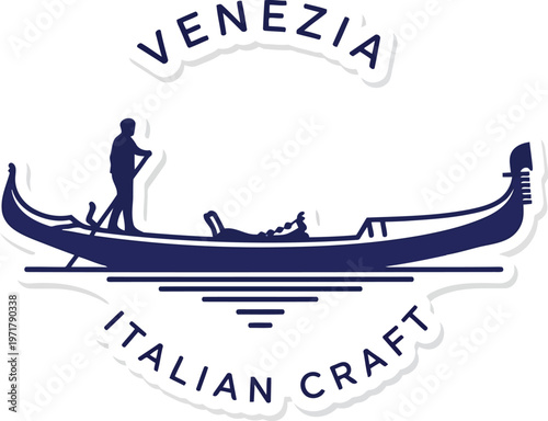 Venezia Italian Craft Logo Design Featuring A Traditional Venetian Gondola Silhouette Icon For Travel Brands