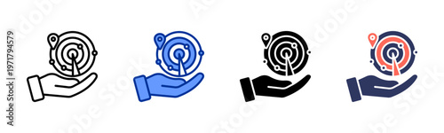 Bild auf Leinwand Service Coverage icon set multiple style collection