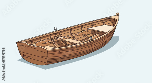 Unfinished Wooden Rowboat Construction, Nautical Craftsmanship, Maritime Hobby