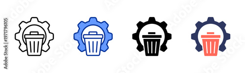 Waste Management icon set multiple style collection