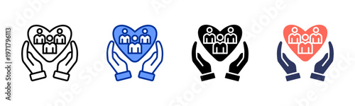 Community Services icon set multiple style collection