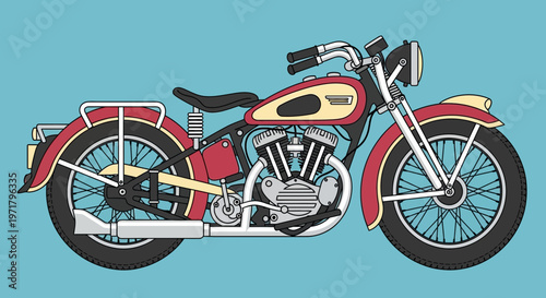 Vintage Motorcycle Illustration