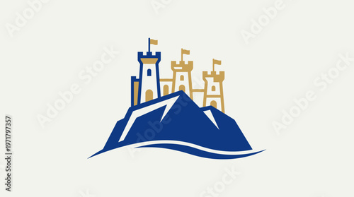 Classic Castle Logo on a Hillside