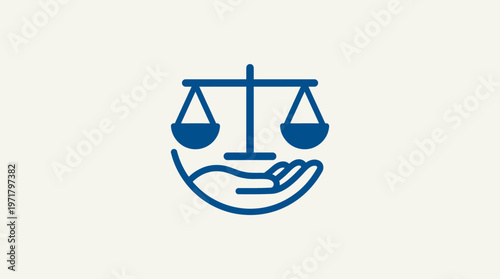 Justice and Fairness Symbol with Hand