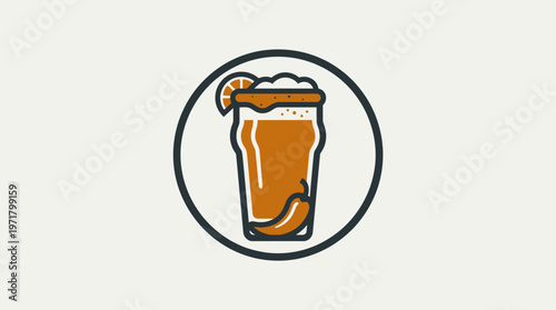 Spicy Beer Icon within a Circle