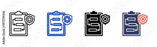 Standard Procedure icon set multiple style collection