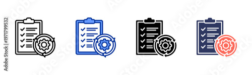 Continuity Planning icon set multiple style collection