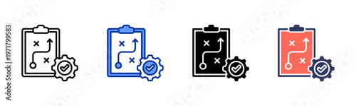 Operational Strategy icon set multiple style collection