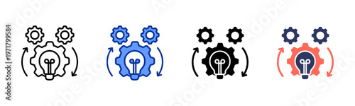 Improvement Process icon set multiple style collection