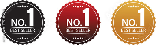 t of top-selling vector logo design badges in a rounded zigzag style. Simple flat gradient label. For icons, logos, signs, seals, symbols, stamps, and stickers. Vector illustration.