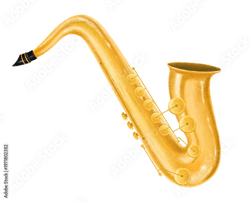 Obraz na płótnie Saxophone png sticker, musical instrument, transparent background