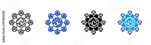 Fotografía Civic Responsibility icon set multiple style collection