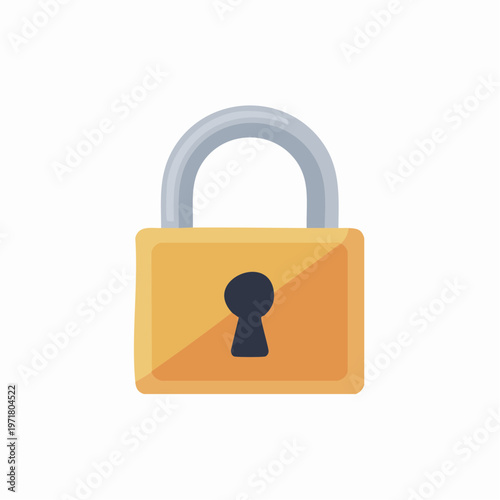 Yellow padlock icon with gray shackle and black keyhole