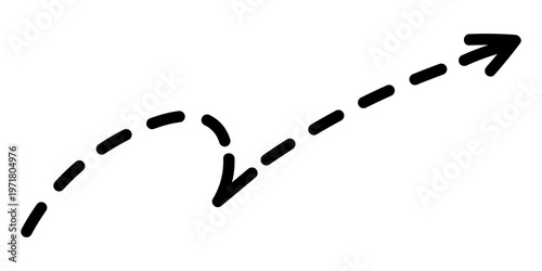 Photography PNG Curved dashed arrow path, transparent background