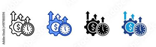 Productivity icon set multiple style collection