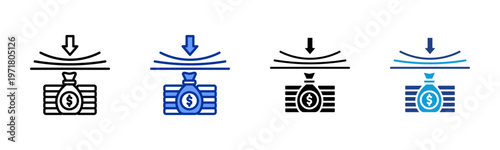 Economic Resilience icon set multiple style collection