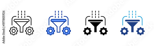 Concept Refinement icon set multiple style collection