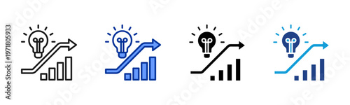 Idea Improvement icon set multiple style collection