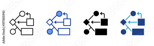 Logical Flow icon set multiple style collection