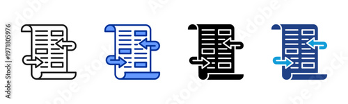 Concept Revision icon set multiple style collection