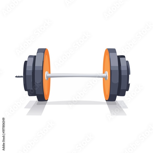 バーベルのシンプルなフラットベクターイラスト