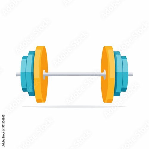 バーベルのシンプルなフラットベクターイラスト