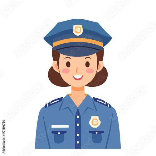 制服を着た女性警察官のベクターイラスト