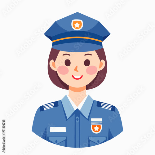 制服を着た女性警察官のベクターイラスト