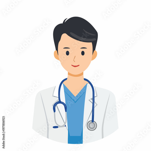 聴診器を持つ男性医師のベクターイラスト