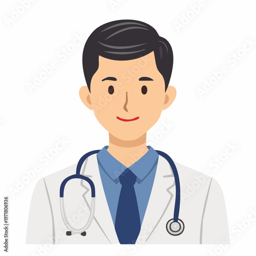 聴診器を持つ男性医師のベクターイラスト