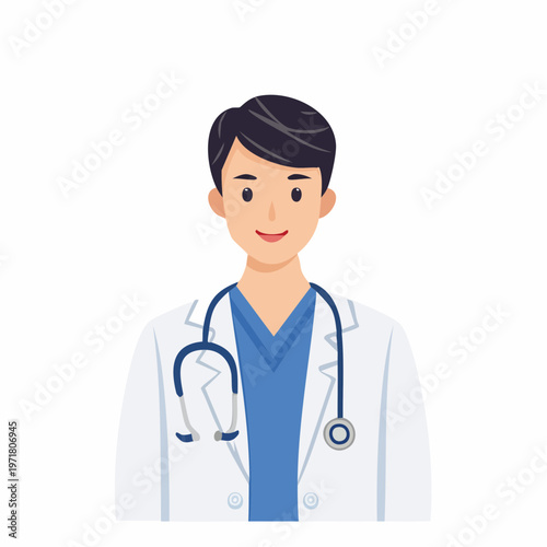 聴診器を持つ男性医師のベクターイラスト