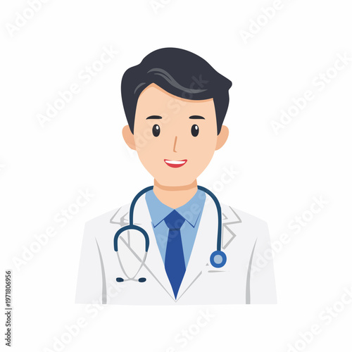 聴診器を持つ男性医師のベクターイラスト