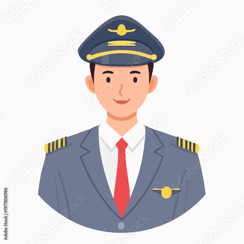 制服を着た男性パイロットのベクターイラスト