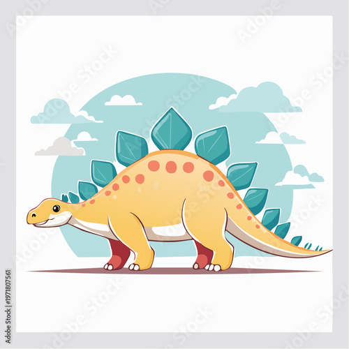 かわいいアンキロサウルスのイラスト 恐竜・キャラクター