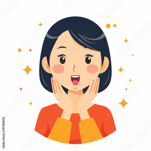 驚く人のイラスト リアクション・発見