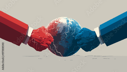 Political Tension and Global Power Struggle Concept Illustration