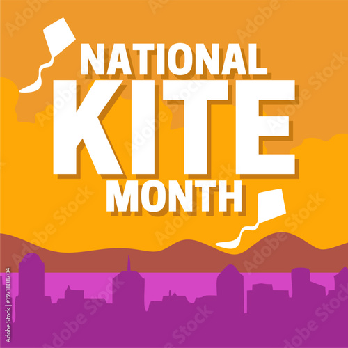 national kite month with kites flying