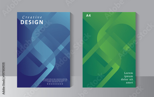 Creative brochure template vector design, Annual Report, Magazine, Poster, Corporate Presentation, Portfolio, Flyer, infographic, print ready blue and green colour, vector